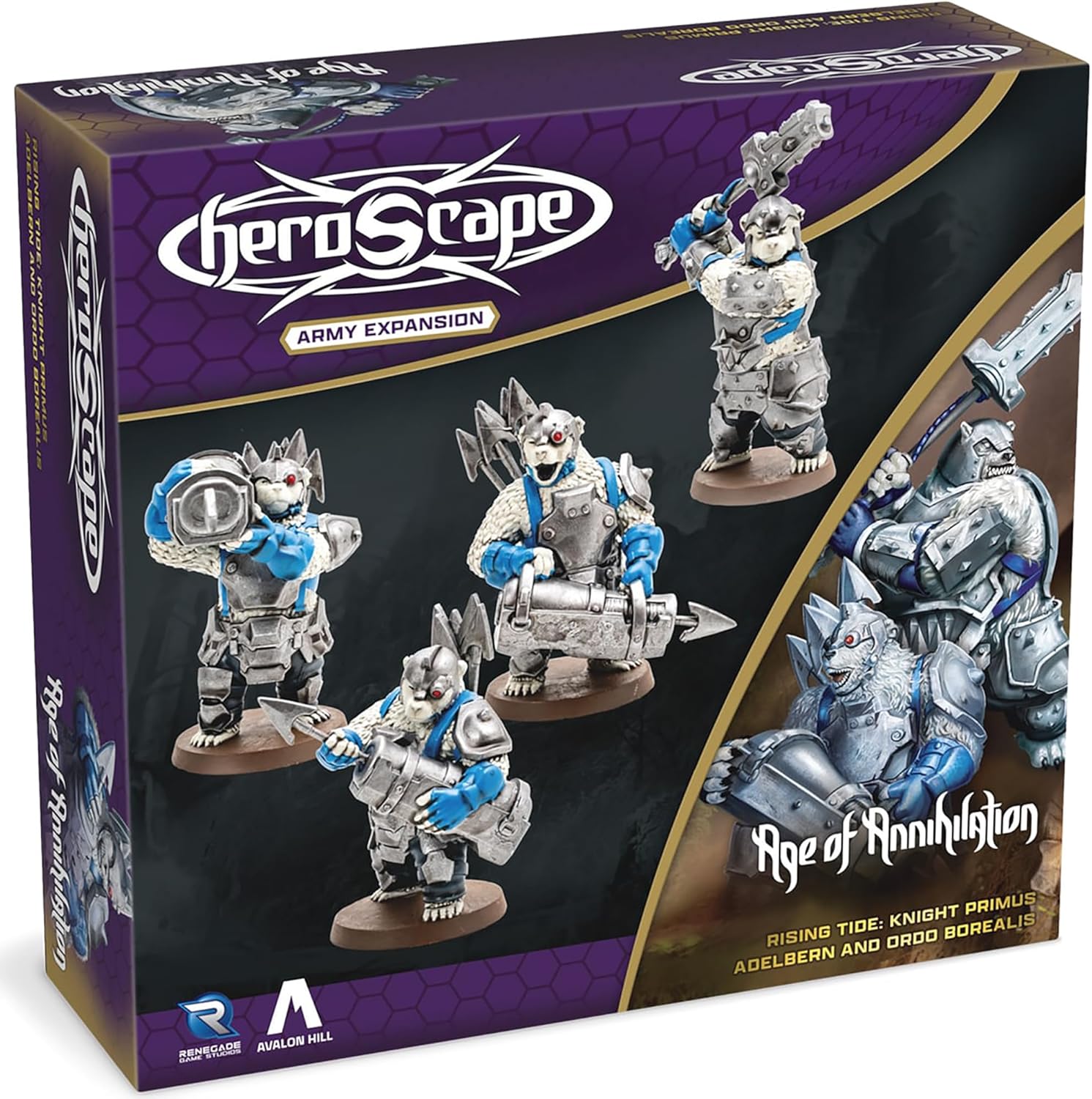 Heroscape: Rising Tide – Knight Primus Adelbern and Ordo Borealis Army Expansion - WiredVillage Games - Renegade Game Studios